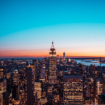 New York, Cities, Architecture, Twilight, City, Building, View From Above, Dusk HD phone wallpaper