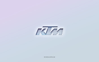KTM logo, cut out 3d text, white background, KTM 3d logo, KTM emblem, KTM, embossed logo, KTM 3d emblem HD wallpaper
