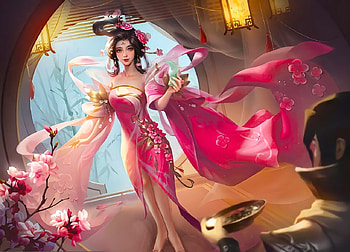 Beautiful Dancer, pink, veils, digital, art, fantasy, dancer, girl, woman HD wallpaper