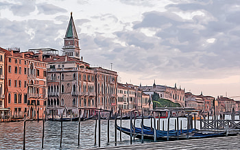 Venice, Grand canal, , vector art, Venice drawing, creative art, Venice art, vector drawing, abstract cityscape, Venice cityscape, Italy HD wallpaper