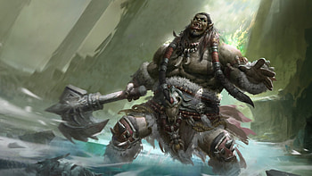 Green axe , World of Warcraft game, Fang warrior, Strong and muscular HD wallpaper