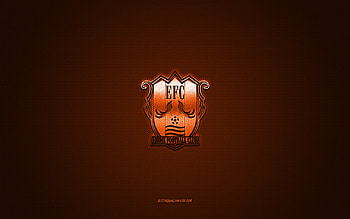 Ehime FC, Japanese football club, orange logo, orange carbon fiber background, J3 League, football, Matsuyama, Japan, Ehime FC logo HD wallpaper