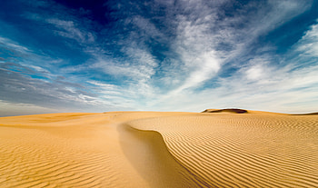 Desert sand, dunes, landscape, sunny day HD wallpaper