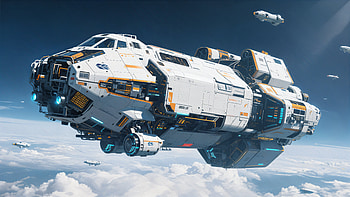 Starfreight Cargo Cruiser — Ultra, cargo spaceship, spaceship, starship, spacecraft HD wallpaper