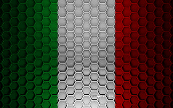 Italy flag, 3d hexagons texture, Italy, 3d texture, Italy 3d flag, metal texture, flag of Italy HD wallpaper