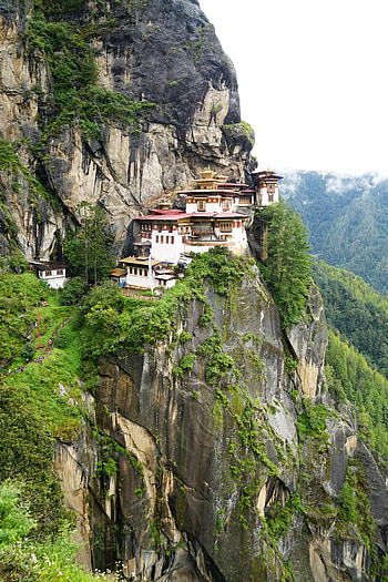 Tiger's Nest Monastery, Bhutan's sacred site, Spiritual pilgr, Wanderlust tales HD phone wallpaper