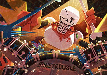 Bonetrousle, Papyrus (Undertale), Frisk (Undertale), video game, Undertale HD wallpaper