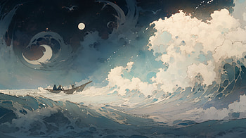Sea, wave, AI Art HD wallpaper