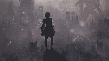 Nier Automata World Collapsing , nier-automata, games, artist, artwork, digital-art, artstation HD wallpaper
