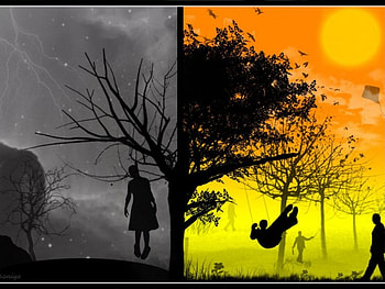 Death and Life, abstract, fantasy, dark HD wallpaper