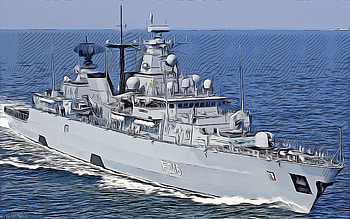 Schleswig-Holstein, F216, , German frigate, vector art, Schleswig-Holstein drawing, creative art, Schleswig-Holstein art, vector drawing, abstract ships, ships drawings, German Navy, Schleswig-Holstein F216, FGS Schleswig-Holstein HD wallpaper