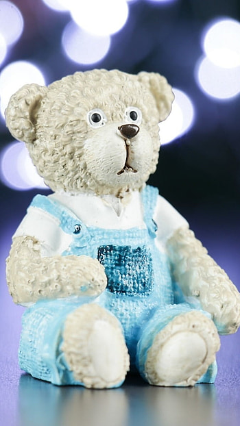 Teddy Bear Ke, Blue Background HD phone wallpaper