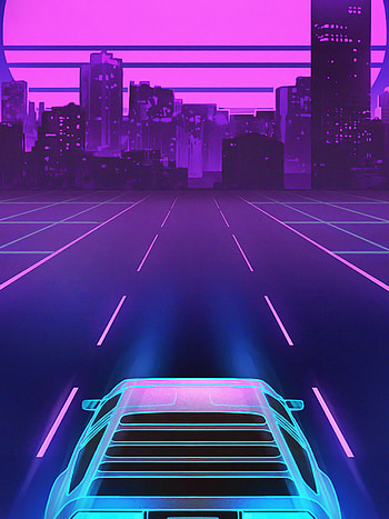 Delorean, Neon HD phone wallpaper