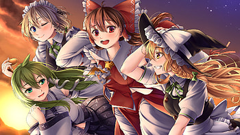 Sanae Kochiya, Marisa Kirisame, Sakuya Izayoi, Reimu Hakurei, Anime, Touhou HD wallpaper