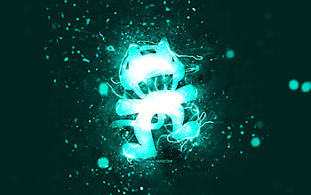 Monstercat turquoise logo, , canadian DJs, turquoise neon lights, creative, turquoise abstract background, Monstercat logo, music stars, Monstercat HD wallpaper