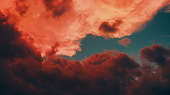 Aesthetic Clouds Black, Red Aesthetic Clouds HD wallpaper