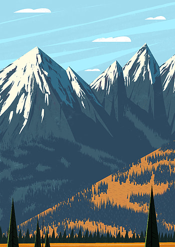 Landscape, Art, Mountains, Vertex, Tops HD phone wallpaper