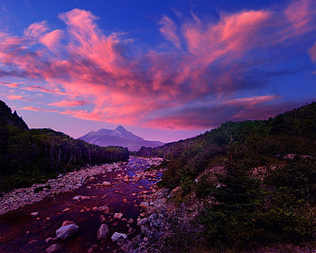 around_the_bend, clouds, colors, stone, sky, nature, lake, mountain HD wallpaper