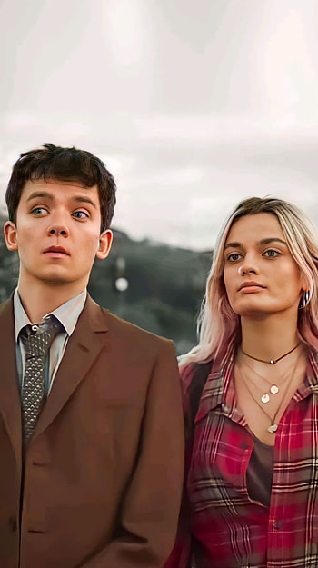 Sex Education TV Series, Maeve and Otis relationship, Season 3 aesthetics, Movie couple chemistry HD phone wallpaper