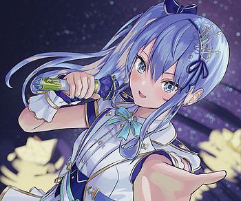 Hoshimachi Suisei, hololive, Hoshimachi Suisei, Anime, Virtual Youtuber HD wallpaper