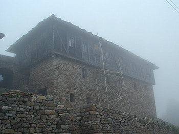 Glojenski monastery, fog, old, religious, architecture, graphy, house, monastery, bulgaria HD wallpaper
