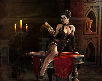 Vampire, 3d, woman HD wallpaper