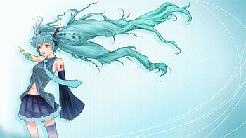 Hatsune Miku - Disappearance of Hatsune Miku, blue, awesome, song, cute, vocaloid, beauty, nice, miku, music, vocaloids, hatsune, thighhighs, skirt, white, blue eyes, hatsune miku, twintail, blue hair, girl, beautiful, disappearance of hatsune miku, sad, anime, pretty, cool HD wallpaper
