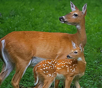 Doe a deer a female deer-, white, brown, fawn, deer, mother, doe, spotted HD wallpaper