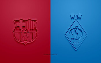 FC Barcelona vs FC Dynamo Kyiv, 2021, UEFA Champions League, Group E, 3D logos, burgundy blue background, Champions League, football match, 2021 Champions League, FC Barcelona, FC Dynamo Kyiv HD wallpaper