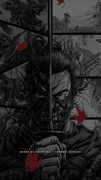 ghost of tsushima, black HD phone wallpaper