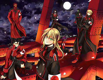 Fate zero, anime, moon, red, uniform HD wallpaper