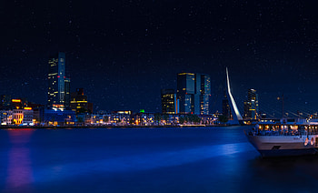 Skyline Clear Sky Downtown Lights Sunset , skyline, city, lights, sunset, nature HD wallpaper