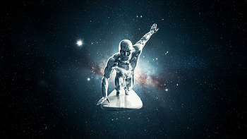Silver Surfer Villain Takes Flight, the-fantastic-four, movies, silver-surfer, superheroes, artwork, art, digital-art, ai HD wallpaper