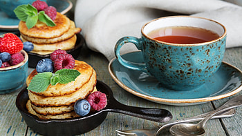 Tea pancakes, Delicious treats, Appetizing visuals, Tempting flavors HD wallpaper