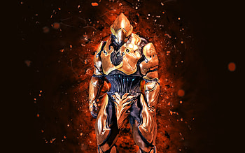 Rhino, , orange neon lights, Warframe, RPG, Warframe characters, Rhino Build, Warframe Builds, Rhino Warframe HD wallpaper