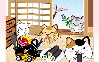 Maruneko Sushi, Neko, Maruneko, Food, Nyan, Kawaii, Cat, Sushi, Cute HD wallpaper