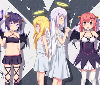 Gabriel DropOut, Pin, Anime art, Clouded HD wallpaper