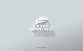 Forza Horizon logo, white background, Forza Horizon 3d logo, 3d art, Forza Horizon, 3d Forza Horizon emblem, creative art, Forza Horizon emblem HD wallpaper