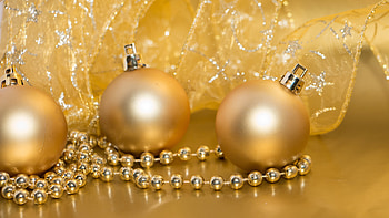 Golden ornaments, Christmas decorations, Holiday , Luxurious ambiance HD wallpaper