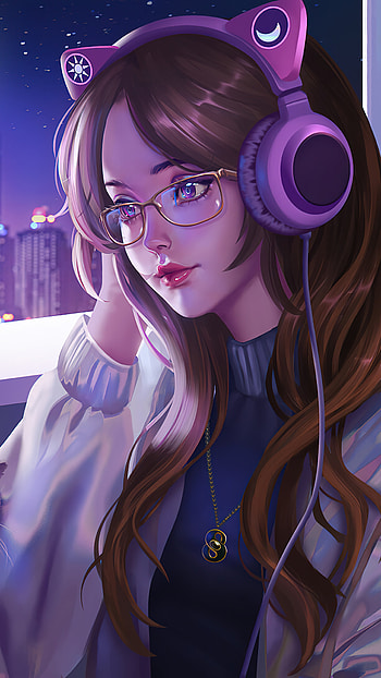 Anime Girl Lofi Cat , Anime For HD phone wallpaper