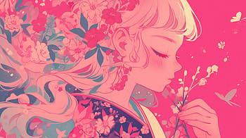 Flower Woman, flower, Anime, anime girl, AI Art HD wallpaper