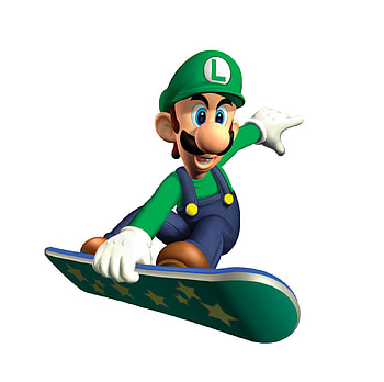Luigi boarding, mario, game, video, luigi, super, bros HD wallpaper