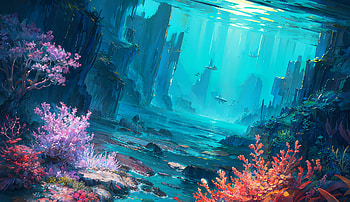 Shallow Waters, sea, blue, fantasy HD wallpaper