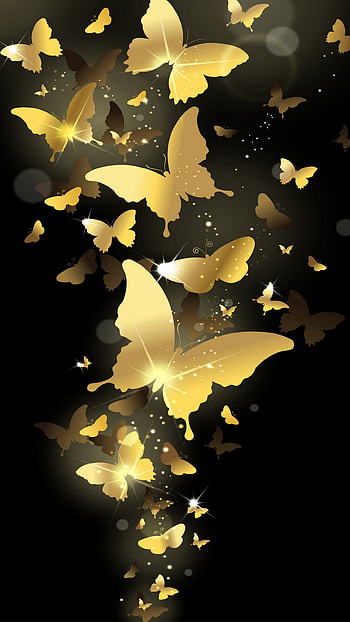 Flying Golden Butterflies Lockscreen Lock Screen Samsung Galaxy Note 4 , Quad HD phone wallpaper
