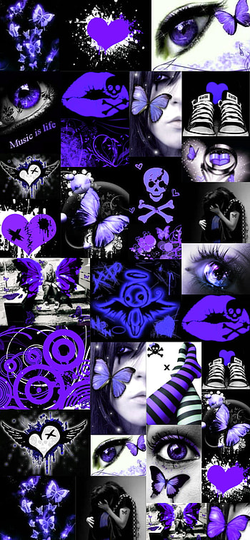 Purple scene, art, graph, emo HD phone wallpaper