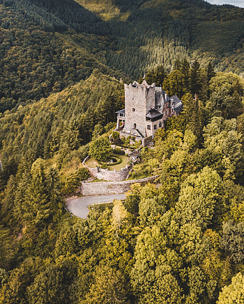 Lock, Building, View From Above, Miscellanea, Miscellaneous, Forest, Old HD phone wallpaper