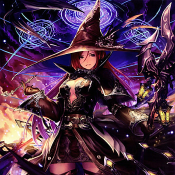 Bahamut, long hair, beauty, nice, witch, cg, magical, sinister, , hat, female, sweet, magic, gorgeous, evil, girl, beautiful, dark, armor, anime girl, book, anime, fantasy, pretty, lovely HD wallpaper