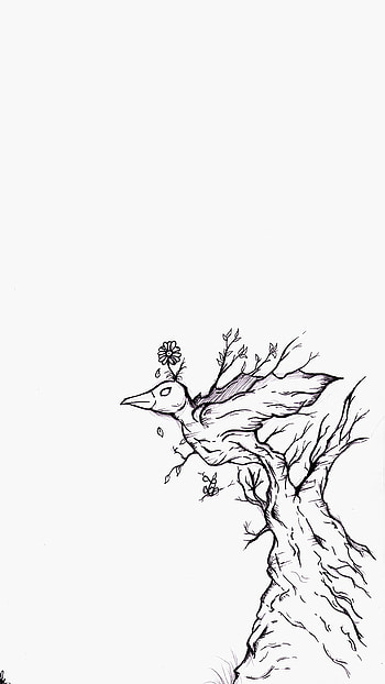 flower, tree, fantasy, bird HD phone wallpaper