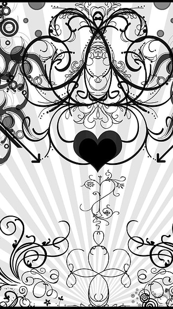 Black Heart, warped design HD phone wallpaper