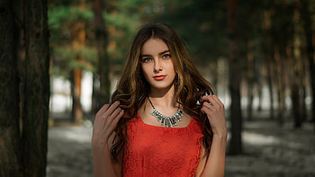 Beautiful eyes, brunette, model HD wallpaper